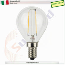 Carica l'immagine nel visualizzatore di Gallery, SUNSEED 4x Lampadina E14 Filamento LED 2W Sfera G45 250 Lumen Luce Calda 2700K, 25W Equivalente