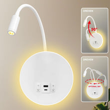 Carica l'immagine nel visualizzatore di Gallery, LED Lampada da parete Comodino Lampada da parete da lettura 12W LED Lampade da parete Faretto regolabile 3W + 9W 3000K L