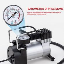 Carica l'immagine nel visualizzatore di Gallery, KATSU Compressore portatile auto pompa 12V DC 14A 150PSI per pneumatici per auto, furgoni, 4x4 + 3 adattatori ugelli + 4