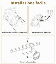 Carica l'immagine nel visualizzatore di Gallery, Lampada da Specchio Bagno 40CM, LED 3000-6000K con Interruttore Temperatura, Applique Moderna con Schermo Acrilico, Risp