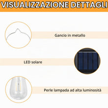 Carica l'immagine nel visualizzatore di Gallery, Lampadine Solari Sospese da Esterno Led,2 Pezzi Lampadine a Energia Solare,Lampadina Solare Luci Esterne,Lampade Sospese