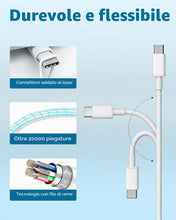 Carica l'immagine nel visualizzatore di Gallery, PD 60W Cavo USB Type-C Ricarica Rapida [1M 2Pack] per iPhone 17/16/15 Pro Max, Cavetto USB a USBC Dati per Samsung Galax