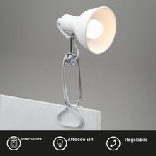 Carica l'immagine nel visualizzatore di Gallery, Briloner Leuchten - luce a pinza, lampada a pinza, 1x E14, max. 8 watt, con cavo con interruttore incluso, testina spot 