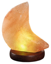 Carica l'immagine nel visualizzatore di Gallery, Moses Omm for You - Lampada di Cristallo di Sale Luna con USB, LED e Base in Palissandro