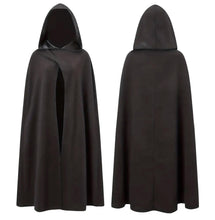 Carica l'immagine nel visualizzatore di Gallery, Costume da vampiro, mantello con cappuccio, per bambini e adulti, per Halloween e carnevale su entrambi i lati (nero)