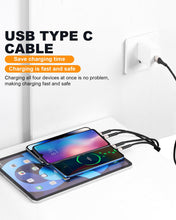 Carica l'immagine nel visualizzatore di Gallery, SIQIWO Cavo Multi USB C a Ricarica Rapida 1.2M, Cavo Splitter USB C QC 3.0(3A), Cavo di Ricarica 4 in 1 con 4 Porte di T