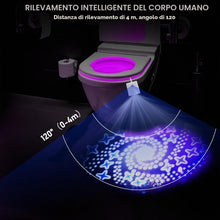 Carica l'immagine nel visualizzatore di Gallery, BAIFULAI 2 pezzi Luce per WC con sensore di movimento, Luci per WC all'interno, 16 colori Luce notturna per WC con lampa