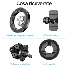 Carica l'immagine nel visualizzatore di Gallery, Porta Cellulare Auto con magsafe【20 Potente Magnetico 】Supproto Telefono Auto Magnetico【360° Rotazione】Porta Telefono AUto Per Il Cruscotto &amp; Presa d'Aria Automobile Compatibile con iPhone Smartphones