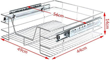 Carica l'immagine nel visualizzatore di Gallery, BAKAJI Set 2 Cassetti Telescopici Cassetto Telescopico Mobili Cucina Cestello Mensola Estraibile Mobile Salvaspazio con Binario in Acciaio Inox (60 cm Set 2 Pezzi)