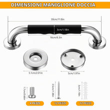 Carica l'immagine nel visualizzatore di Gallery, 2 Pz Barra di Sostegno per Bagnos, 30cm Maniglione Bagno Disabili, Maniglioni Bagno per Anziani, Maniglia da Bagnos in A