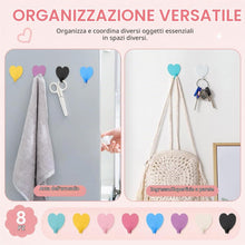 Carica l'immagine nel visualizzatore di Gallery, 8 Pezzi Ganci Adesivi a Forma di Cuore,HMCEY Ganci Asciugamani Doccia