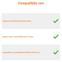 Carica l'immagine nel visualizzatore di Gallery, Amazon Basics Filtri per acqua, adatto e compatibile con tutte le caraffe BRITA, incluse le PerfectFit, confezione da 6