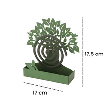 Carica l&#39;immagine nel visualizzatore di Gallery, Baroni Home Porta Zampirone in Metallo Albero Verde. Portazampirone da Interno o da Esterno 17X5X17.5cm