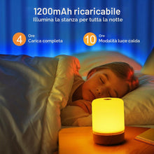 Carica l'immagine nel visualizzatore di Gallery, URAQT Luce Notturna LED, Lampada da Comodino Touch Dimmerabile