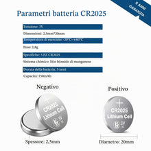 Carica l'immagine nel visualizzatore di Gallery, CR2025 Batteria a bottone al litio, 60 pezzi, 3 V, prestazione a lunga durata, per chiavette auto, bilance, piccoli disp