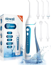 Carica l'immagine nel visualizzatore di Gallery, Idropulsore Dentale Portatile, Irrigatore Orale Professionale 4 Modalità e 5 Ugelli di Ricambio con rotazione di 360 °, Ricaricabile USB, IPX7 Impermeabile, Adatto a viaggio e a casa
