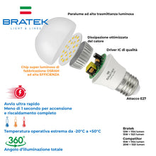 Carica l'immagine nel visualizzatore di Gallery, Bratek 6 Lampadine Led E27 Luce Calda 3000k 15w 1521 Lumen