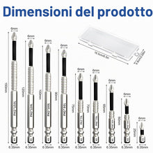 Carica l'immagine nel visualizzatore di Gallery, 9Pcs Punte Alto Magnetiche per Cacciavite, 25 50 65 70 75 90 100 120 150 mm