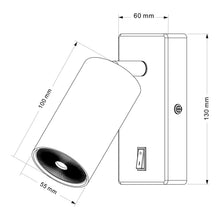 Carica l'immagine nel visualizzatore di Gallery, Maclean Applique MCE369 GU10 con interruttore Max. 40W | design moderno per soggiorno, camera da letto e corridoio | 55x
