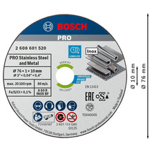 Carica l'immagine nel visualizzatore di Gallery, Bosch Professional 5 Dischi Expert for Inox, per acciaio inossidabile, 5 x 76 x 10 x 1 mm, accessorio per smerigliatrice