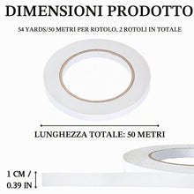 Carica l'immagine nel visualizzatore di Gallery, KEYRI 2 Rotoli Tapes Nastro Biadesivo Larghezza 10mm * 50 Metri per Rotolo
