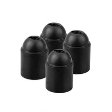 Carica l'immagine nel visualizzatore di Gallery, Pack di 4 Portalampada E27 | Nero | Supporto Attacco E27 Liscio | Montaggio M10x1 | Base per Lampadina a Vista e Filetto