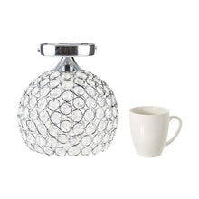 Carica l'immagine nel visualizzatore di Gallery, Lampade da Soffitto Cristallo, E27 Plafoniera a Soffitto con Argento Base Moderno, Lampadario Mini Palla Illuminazione a