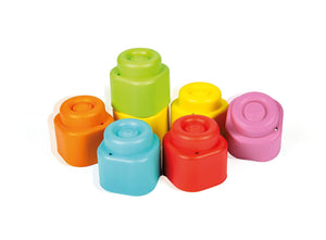 Clementoni Soft Clemmy - Sweet Animals, Play Set Bambini 6-36 Mesi, con 6 Mattoncini per Costruzioni e 3 Personaggi, Gioco Prima Infanzia Made in Italy, per Stimolare i Sensi dei più Piccoli, 17849