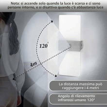 Carica l'immagine nel visualizzatore di Gallery, Applique da Interno con Sensore di Movimento LED 12W Bianco Freddo 6500K