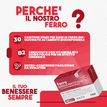 Carica l'immagine nel visualizzatore di Gallery, Ferro Integratore 30 mg Con Acido Folico e Vitamina B2-160 compresse - Per Globuli Rossi, Ossigeno, Sistema Immunitario,