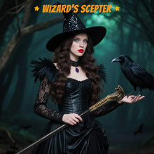 Carica l'immagine nel visualizzatore di Gallery, AUYAO Bastone da Passeggio Gotico, Scettro Egiziano con Testa di Serpente Dorato, Halloween Bacchetta Magica, Smontabile