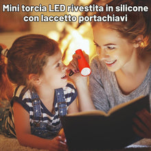Carica l'immagine nel visualizzatore di Gallery, 4 mini torcia a LED, rivestimento in silicone, torcia LED con 9 LED, impermeabile, piccola con cordino per campeggio, at