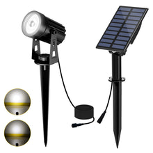 Carica l'immagine nel visualizzatore di Gallery, T-SUN Faretto Solare Esterno Lampada da Giardino Solare 2 Modalità di Illuminazione 270 ° Regolabile Impermeabile IP65, Automatico on/off per Alberi, Giardini, Strade, Prati(3000K, 1H)