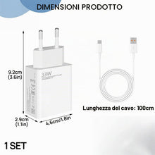 Carica l'immagine nel visualizzatore di Gallery, Caricabatterie rapido da 33 W per Xiaomi, caricatore con cavo USB C da 1 m, adattatore da 33 W per Xiaomi Redmi Note 14 