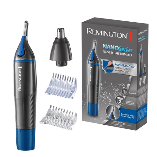 Remington Rifinitore Multiuso - Taglia Peli Naso e Orecchie, Rifinitore per Sopracciglia - Inclusi 2 Pettini di Fissaggio + Accessorio di Taglio Rotante, Pulizia Facile e Veloce, NE3850