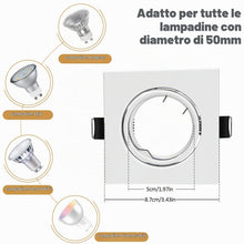 Carica l'immagine nel visualizzatore di Gallery, 12x Telai per Faretti GU10 Quadrati, Bianco Opaco