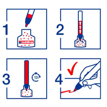 Carica l'immagine nel visualizzatore di Gallery, edding 330 pennarello indelebile - nero - 1 marcatore - punta a scalpello 1-5 mm - impermeabile, ad asciugatura rapida, a prova di sbavature - per cartone, plastica, vetro, legno, metallo e tessuto