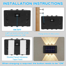 Carica l'immagine nel visualizzatore di Gallery, Flintronic 4 Pezzi Lampada da Parete Solare, Lampade Solari Regolabili con 6 LED a Lampada Calda, Luci Solari da Esterno