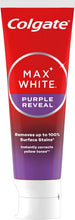 Carica l'immagine nel visualizzatore di Gallery, Colgate Dentifricio Sbiancante Max White Purple Reveal 4 Confezioni da 75 ml I Per Denti Bianchi I Sicuro Per Lo Smalto I Contiene Fluoro I Sbiancamento denti I Bianco naturale