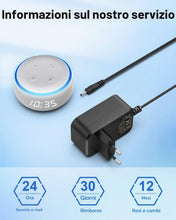 Carica l'immagine nel visualizzatore di Gallery, Alimentatore 15W per Alexa Echo Dot 12V 1.25A Cavo Alimentazion