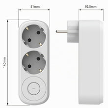 Carica l'immagine nel visualizzatore di Gallery, Electraline 55105 Adattatore Doppio Prima 2 Prese 16A (2P+E) Schuko Frontale, con interruttore ON/OFF, Multipresa a 2 Pr