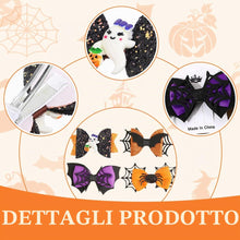Carica l'immagine nel visualizzatore di Gallery, 4Pcs Fermagli per Capelli Halloween Fiocco Glitter Clip Ragno Fantasma Fermaglio per Bambini Accessori per Capelli Festa