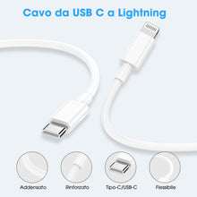 Carica l&#39;immagine nel visualizzatore di Gallery, Cavo For IPhone USB C Lightning,Cavo Di Ricarica Rapida,2 Pezzi 1m+2m Cavetto USB C Lightning For IPhone 14/Pro/Max/13/13Pro/Max/12/Pro/Max/Mini/11/Pro/Max/Se/Xs Max/Xs/Xr/X/8/Plus/7/Plus/6/Plus/Ipad
