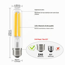 Carica l'immagine nel visualizzatore di Gallery, LVWIT Lampadine LED E40 Luce Calda 2700K, Lampadina LED Filamento 41W Equivalenti a 377W, 7000LM, Lampadine Luce Calda, 