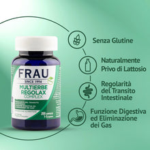 Carica l'immagine nel visualizzatore di Gallery, FRAU Multierbe Regolax Complex 200 Compresse da 500 mg, Integratore Alimentare Regolarità Transito Intestinale, Lassativ