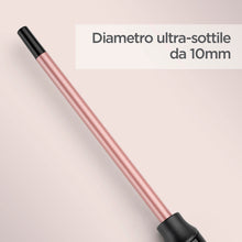 Carica l'immagine nel visualizzatore di Gallery, BaByliss Ferro arricciacapelli 10mm, Quartz Ceramic, 10 Temperature, ricci ultra definiti, Nero e rosa, C449E