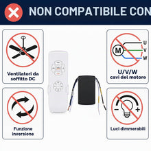 Carica l'immagine nel visualizzatore di Gallery, QIACHIP Ventilatore da soffitto e luci kit ricevitore con controllo remoto wireless 4 temporizzazioni e 3 velocità