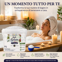 Carica l'immagine nel visualizzatore di Gallery, Nortembio Sale di Epsom 100% Naturale 6 kg Sali da Bagno per Relax e Recupero Muscolare, Esfoliante Piedi e Corpo + eBoo