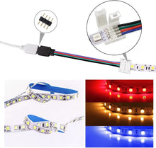 Carica l'immagine nel visualizzatore di Gallery, 4pin RGB del connettore di Estensione Cavo,20 Pezzi LED Strip Connector Rapido Connettore Striscia,LED Adattatore Jumper