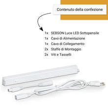 Carica l'immagine nel visualizzatore di Gallery, SEBSON Lampada LED Sottopensile Cucina 30cm con Spina e Interruttore, 5W